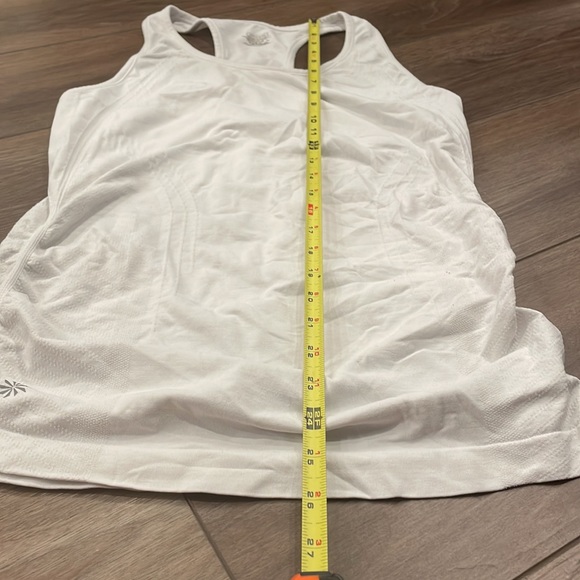 Athleta White Speedlight Racerback Ruched Fitted Workout Tank Top - Picture 4 of 8